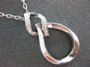 ESTATE LARGE .07CT DIAMOND 18KT WHITE GOLD 3D TEAR DROP LOVE KNOT FUN PENDANT