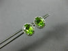 ESTATE 2.04CT DIAMOND & AAA PERIDOT 14KT WHITE GOLD CLASSIC HALO STUD EARRINGS