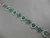 ESTATE WIDE 9.06CT DIAMOND & AAA EMERALD 18KT WHITE GOLD 3D HALO TENNIS BRACELET