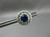 ESTATE LARGE 2.80CT DIAMOND & AAA SAPPHIRE 14KT WHITE GOLD ROUND HALO EARRINGS