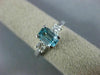 1.72CT DIAMOND & AAA AQUAMARINE 14K WHITE GOLD 3D 3 STONE ENGAGEMENT RING #26564