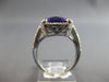 LARGE 6.34CT DIAMOND & AAA AMETHYST 14KT WHITE GOLD 3D CUSHION & ROUND HALO RING
