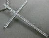 ESTATE LARGE .80CT DIAMOND 18KT WHITE GOLD 3D CLASSIC CROSS FLOATING PENDANT