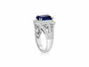 LARGE 4.6CT DIAMOND & AAA TANZANITE 14K WHITE GOLD FILIGREE HALO ENGAGEMENT RING