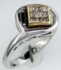 ESTATE .35CT DIAMOND 14KT 2 TONE GOLD 3D PRINCESS INVISIBLE GEOMETRICAL FUN RING