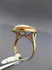 ESTATE 14KT YELLOW GOLD CAMEO RING. 3D OVAL HANDCRAFTED DIAMOND CUT DESIGN