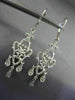 LARGE .33CT DIAMOND 14KT WHITE GOLD OPEN FILIGREE LEVER BACK CHANDELIER EARRINGS