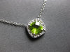 1.04CT DIAMOND & AAA PERIDOT 14K WHITE GOLD CUSHION & ROUND SQUARE HALO NECKLACE