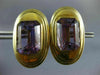 ANTIQUE EXTRA LARGE AAA AMETHYST 14KT YELLOW GOLD EMERALD CUT OVAL EARRINGS
