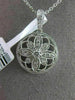 ESTATE .28CT DIAMOND 18K WHITE GOLD 3D FLOWER FILIGREE CIRCULAR FLOATING PENDANT