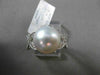 ESTATE LARGE .21CT DIAMOND 18KT WHITE GOLD 3D AAA SOUTH SEA PEARL SOLITAIRE RING