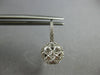 1.35CT DIAMOND 14KT WHITE GOLD 3D CLUSTER FLOWER HALO LEVERBACK HANGING EARRINGS