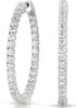 ESTATE 3.37CT DIAMOND 14KT WHITE GOLD CLASSIC INSIDE OUT HOOP HANGING EARRINGS