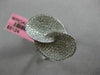 ESTATE LARGE .88CT ROUND DIAMOND 18K WHITE GOLD 3D PAVE INFINITY OVAL LOVE RING