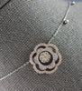 ESTATE .60CT DIAMOND 14KT TRI COLOR GOLD FLOWER BY THE YARD FUN FLOATING PENDANT