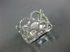 ESTATE WIDE .62CT DIAMOND 18K WHITE GOLD MULTI ROW CROWN 3/4TH ETERNITY FUN RING