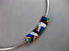 LARGE .15CT DIAMOND & MULTI COLOR ENAMEL 14KT 2 TONE GOLD SLIDER OMEGA NECKLACE