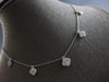 1.07CT DIAMOND 14KT WHITE GOLD ROUND FLOWER BY THE YARD CHANDELIER LOVE NECKLACE