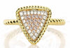ESTATE .18CT WHITE & PINK DIAMOND 14KT TRI COLOR GOLD TRIANGULAR ROPE FUN RING