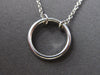 ESTATE .10CT DIAMOND 18KT WHITE GOLD 3D CLASSIC CIRCLE OF LIFE LOVE NECKLACE