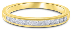 .24CT DIAMOND 14KT YELLOW GOLD ROUND CLASSIC CHANNEL SEMI ETERNITY WEDDING RING