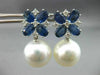 LARGE 2.13CT DIAMOND AAA SAPPHIRE & SOUTH SEA PEARL 18KT WHITE GOLD 3D EARRINGS