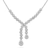 ESTATE LARGE 2.86CT DIAMOND 18KT WHITE GOLD CLUSTER MULTI FLOWER X LOVE NECKLACE