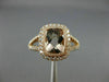 ESTATE 1.62CT DIAMOND & AAA MORGANITE 14K ROSE GOLD CUSHION HALO ENGAGEMENT RING