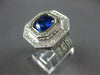 EXTRA LARGE 6.45CT DIAMOND & AAA SAPPHIRE 18KT WHITE GOLD ENGAGEMENT RING #27473