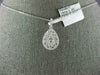 ESTATE LARGE .82CT DIAMOND 18Kt WHITE GOLD CLASSIC TEAR DROP PEAR SHAPE PENDANT