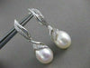 ESTATE LARGE DIAMOND 12MM SOUTH SEA PEARL 14KT WHITE GOLD HANGING EARRINGS #2664