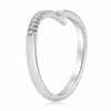 ESTATE .12CT DIAMOND 14KT WHITE GOLD THREE ROW TENSION CRISS CROSS FUN LOVE RING