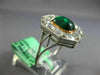 ANTIQUE LARGE 3.80CT DIAMOND & AAA EMERALD PLATINUM 3D OCTAGON ANNIVERSARY RING