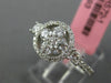 ESTATE .86CT ROUND & PRINCESS DIAMOND 18K WHITE GOLD 3D 5 STONE HALO FLOWER RING