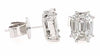 ESTATE .59CT DIAMOND 14KT WHITE GOLD 3D ASSCHER INVISIBLE OCTAGON STUD EARRINGS