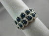 ESTATE WIDE 1.16CT DIAMOND & AAA SAPPHIRE 14KT WHITE GOLD LEAF ANNIVERSARY RING