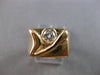 LARGE .35CT DIAMOND 14K YELLOW GOLD SOLITAIRE ROUND BEZEL SQUARE MENS RING 28153