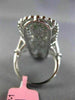 EXTRA LARGE 2.17CT DIAMOND & COLOMBIAN EMERALD 18K WHITE GOLD FILIGREE OVAL RING