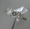 ESTATE 1.02CT DIAMOND 14K WHITE GOLD 3 STONE PAST PRESENT FUTURE ENGAGEMENT RING