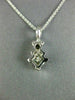 ESTATE .66CT DIAMOND 18KT WHITE GOLD PRINCESS CUT SOLITAIRE PENDANT #10974
