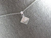 ESTATE .09CT DIAMOND 14KT WHITE GOLD CLASSIC SQUARE GEOMETRICAL FLOATING PENDANT