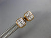 ESTATE .28CT DIAMOND 18K ROSE GOLD ROUND & BAGUETTE CLUSTER SQUARE STUD EARRINGS