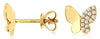 ESTATE .13CT DIAMOND 14KT YELLOW GOLD 3D CLASSIC BUTTERFLY STUD EARRINGS