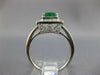 LARGE 1.55CT DIAMOND & AAA EMERALD 14K WHITE GOLD SQUARE & ROUND ENGAGEMENT RING