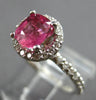 1.4CT DIAMOND & AAA PINK SAPPHIRE 14KT WHITE GOLD OVAL & ROUND ENGAGEMENT RING