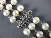 ESTATE LARGE 925 SILVER AAA PEARL 3D 3 STRAND CLASSIC LOVE NECKLACE #HSTAR-306