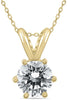 ESTATE .75CT DIAMOND 14KT YELLOW GOLD 3D SOLITAIRE 6 PRONG LOVE FLOATING PENDANT