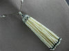 LONG 2.25CT DIAMOND AAA SAPPHIRE & SOUTH SEA PEARL 18K WHITE GOLD TASSEL PENDANT