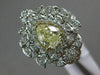 ESTATE 1.91CT WHITE & FANCY YELLOW DIAMOND 14K 2TONE GOLD FLOWER ENGAGEMENT RING