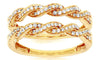 ESTATE .38CT DIAMOND 14K YELLOW GOLD DOUBLE ROPE INSERT WEDDING ANNIVERSARY RING
